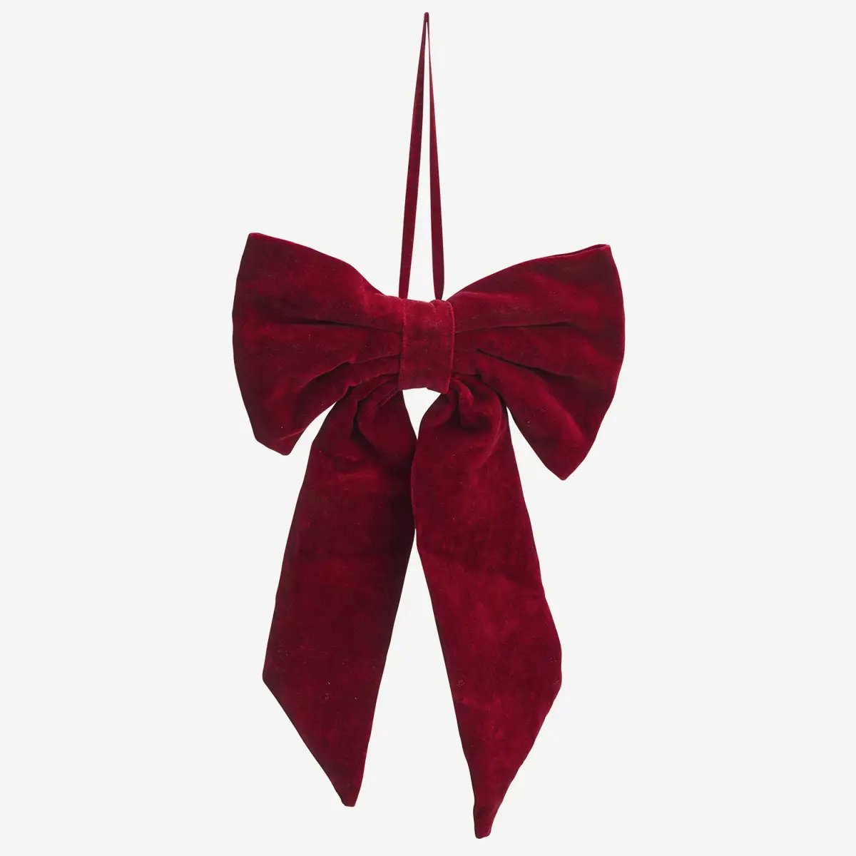 Madam Stoltz - Fluwelen Strik Kerst - Robijn Rood - 30x48 cm