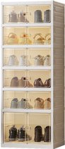 Seven Comfort Verstelbaar Schoenenrek en Schoenenkast - Geschikt voor 12 schoenen - 6 vakkken - Met ventilatieopeningen - Geschikt voor laarzen - Wit