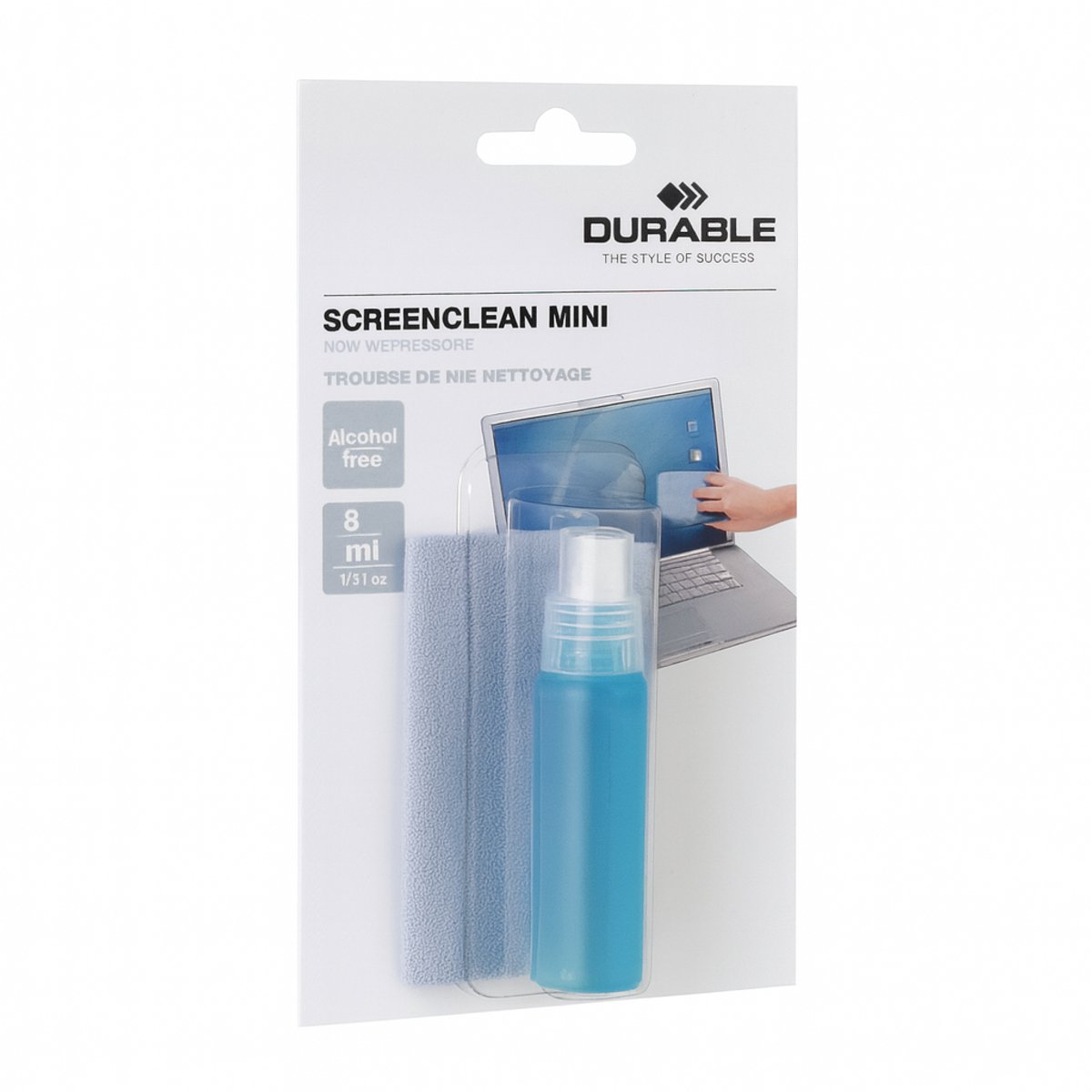 Durable Screenclean Mini Reinigingsset – 8 ml Schermvloeistof + Doek