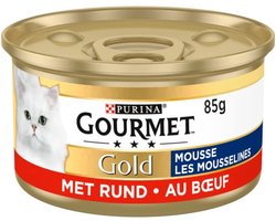Natte Kattenvoer Mousse met Rund - 24x85g - Luxe Voeding voor Fijnproevers