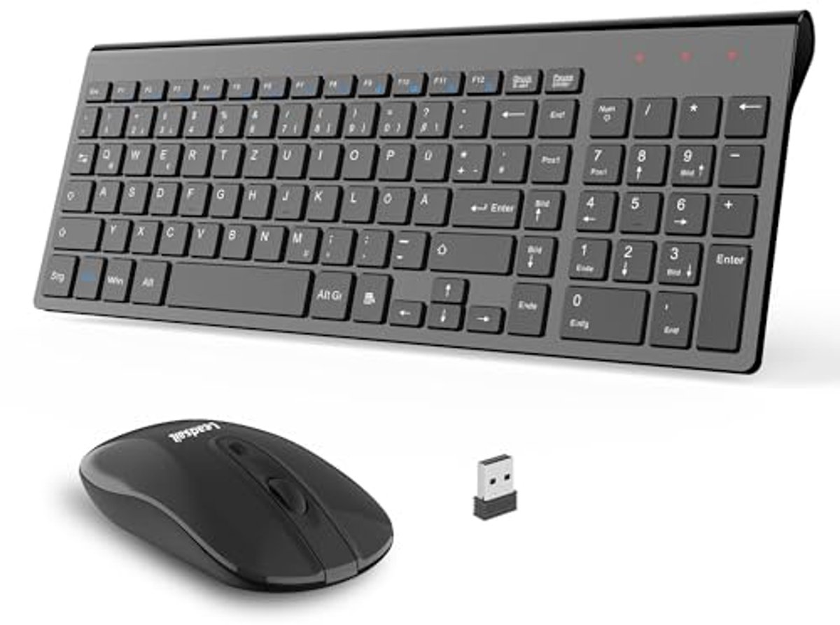 Draadloze Toetsenbord Muis Set - Stille 2.4G QWERTZ Combinatie voor PC en Laptop