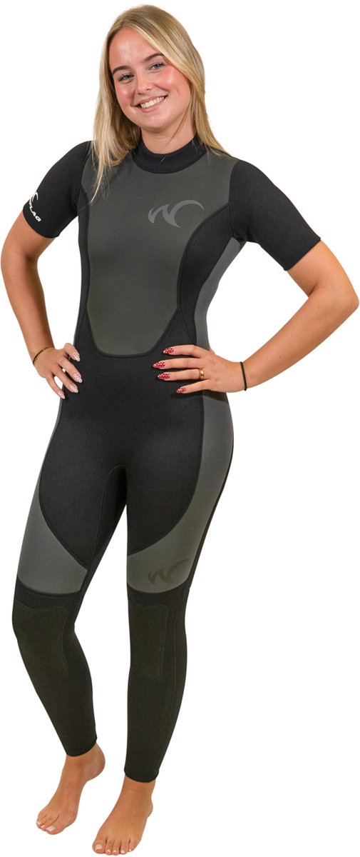 Watrflag Wetsuit Sydney FN Dames - korte mouwen - 3 mm neopreen - zwart/grijs S