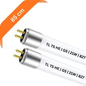 2x T5 TL buis 85 cm – 827 Warm Wit 2700K – 21W – G5 fitting – Ø 1.6 cm