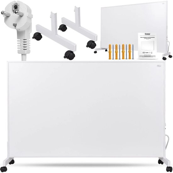 Cronos Carbon P800 - kachel - Infraroodverwarming - 800 W - Ultradun - tot 18 m² - Wit