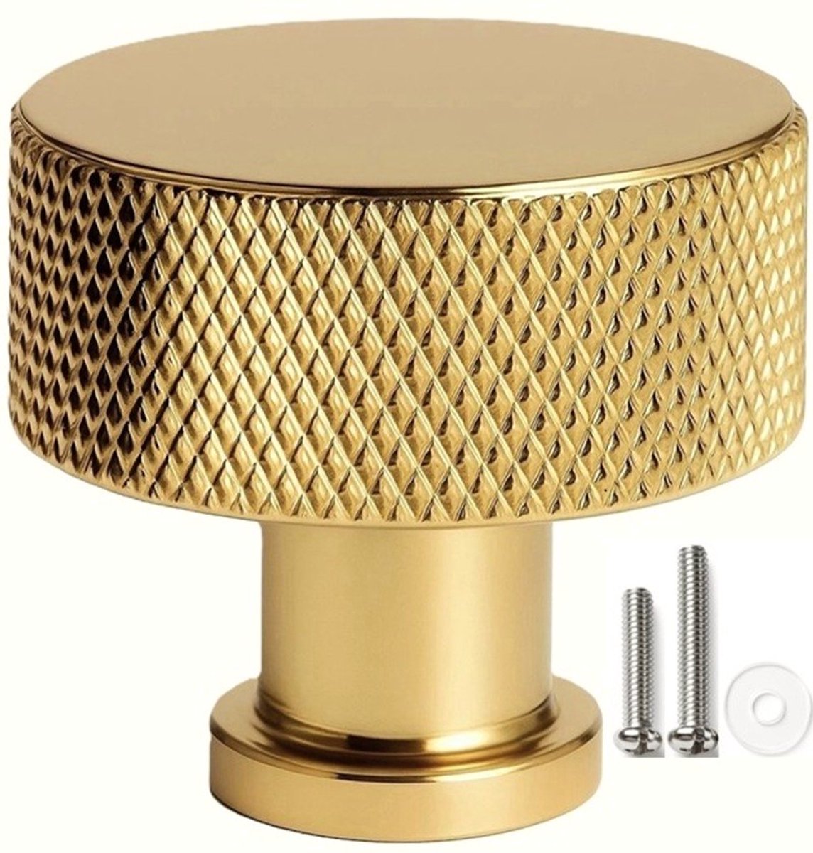 MSQDESIGN - LUXE Kastknop Goud (Glanzend) (Metaal) - Hoge Kwaliteit Kastknoppen Goud (Glanzend) - Deurknopjes voor kast - Deurknop Goud - Deurknopjes Goud - Handgreep - Meubelknop Goud - Meubelknoppen - Deurknopjes Goud - Deurknoppen - Ladeknoppen