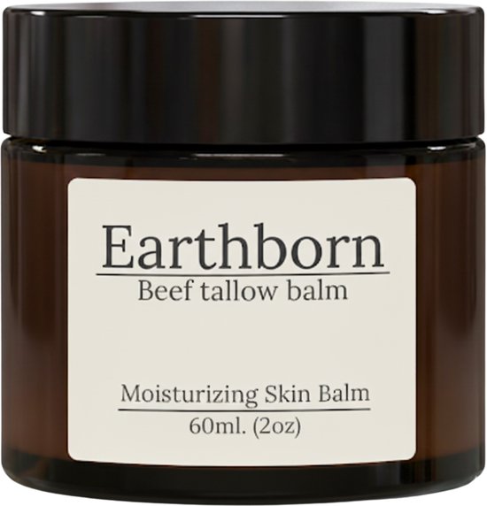 Earthborn® Beef Tallow - Crème 60 ML- Collageen - 100% Natuurlijk - Jojoba Olie - Handgemaakt - Vitamine A, D, E en K2 - Dagcréme