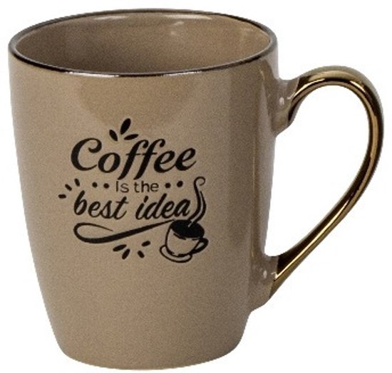 Tasses à café design Bellatio - lot de 4 - Le Coffee est la meilleure idée - multicolore - 360 ml