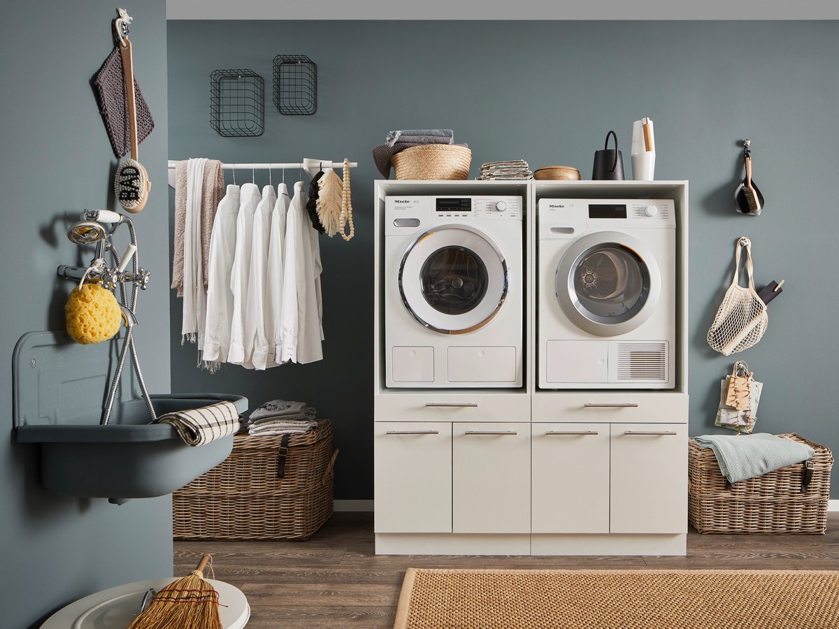 Duo Wasmachine kast - Wasmachine verhoger - Duo wasmachine meubel - Wasmachine en droger ombouw meubel - Wit - Hoogte 167 cm - Wasmachine ombouwkast