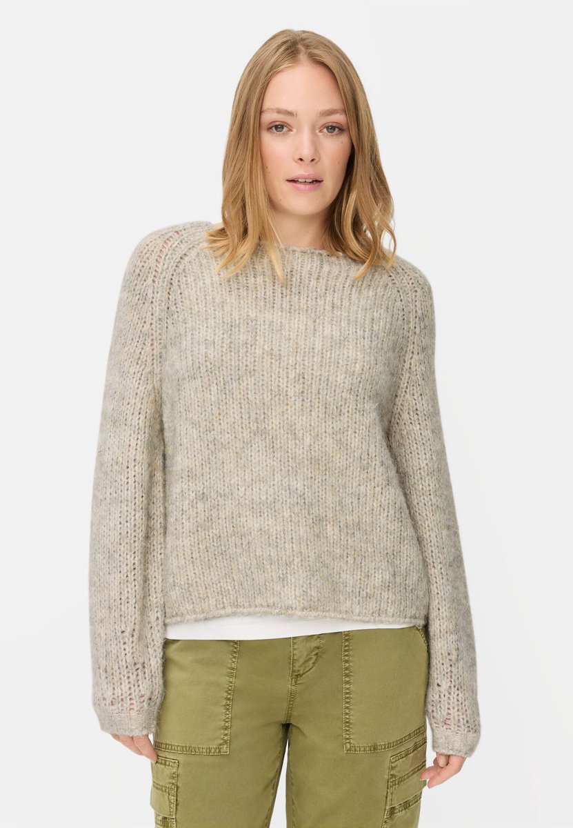 camel active Gebreide trui met ronde hals - Maat - Lichtgrijswomenswear-XXL