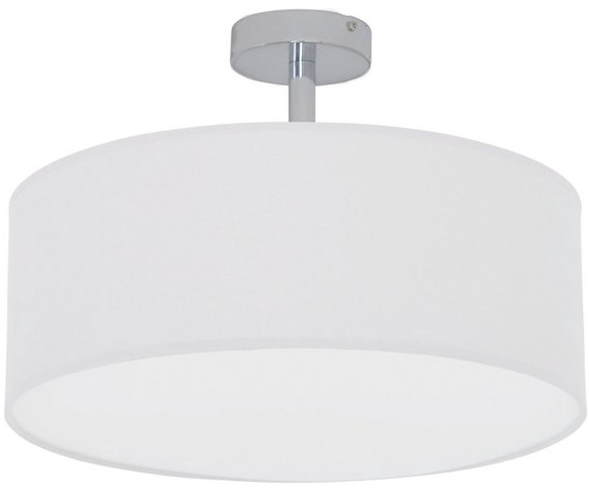 Hanglamp Plafondlamp "New York" diameter 40cm Wit Chroom Katoen