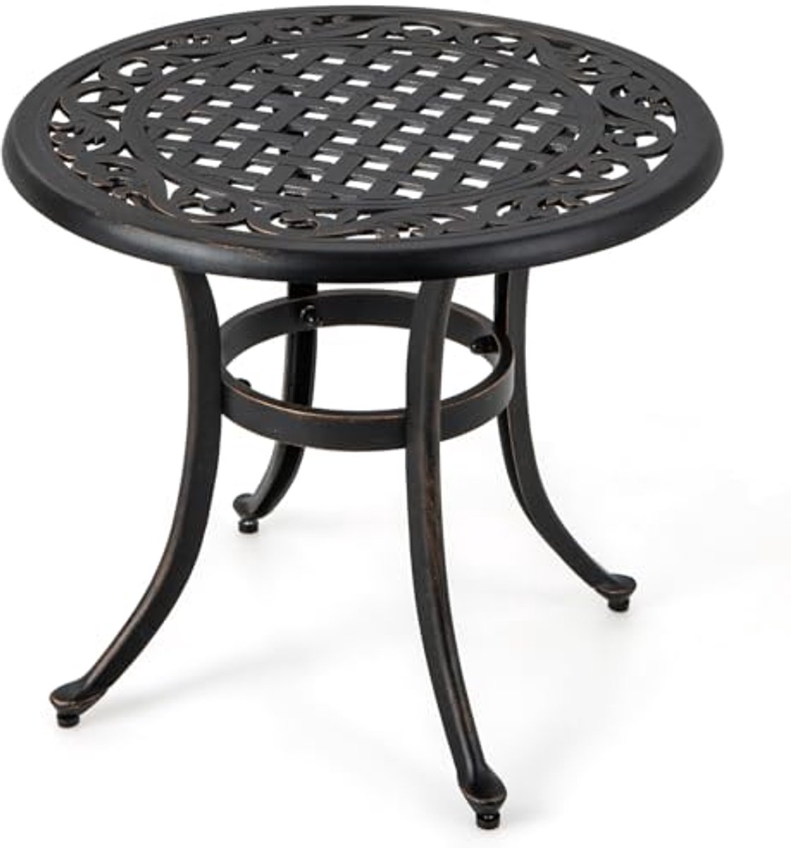 Ronde tuintafel van gegoten aluminium - 60 cm diameter, roestvrij en stijlvol voor balkon en terras