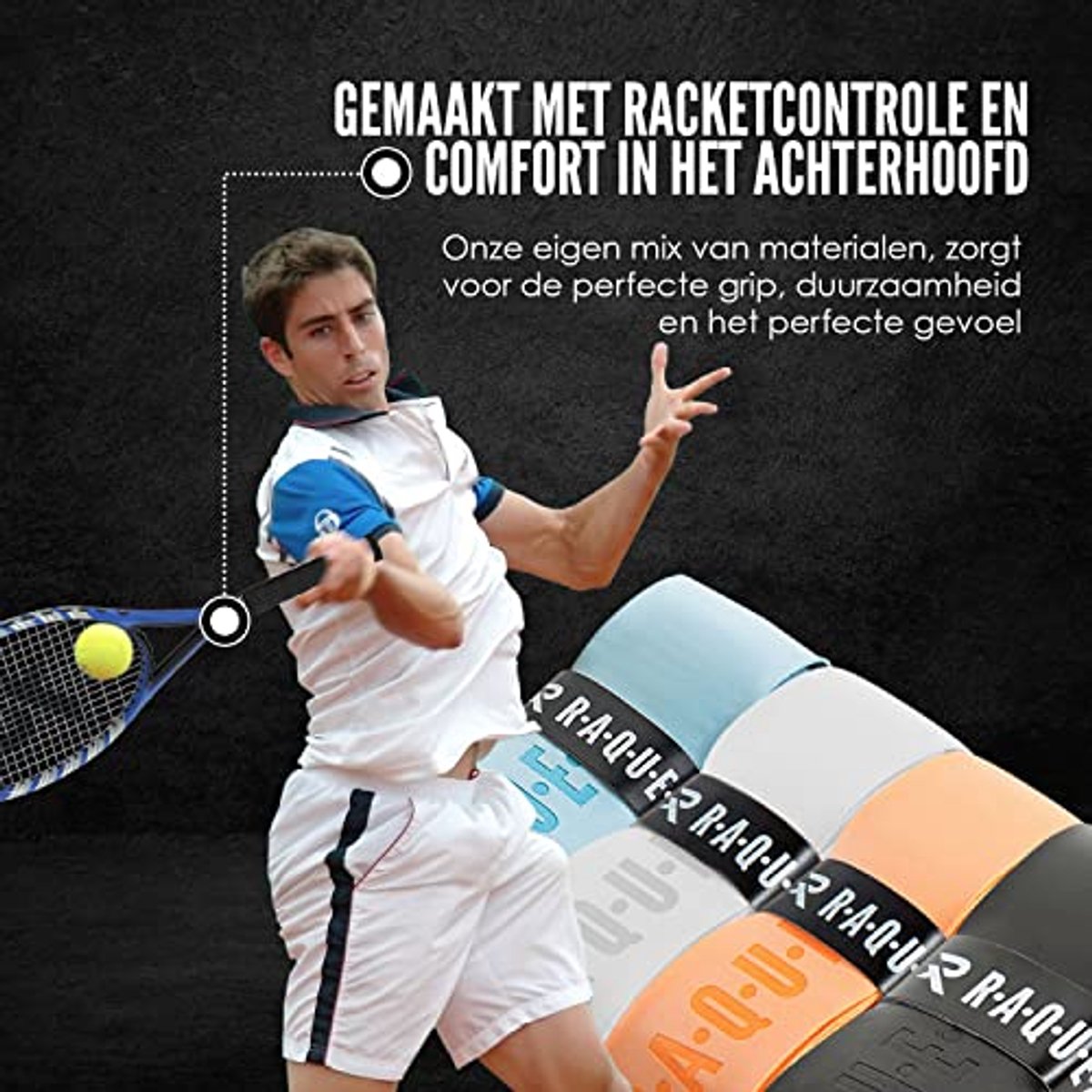 Vervangende Racket-Grip voor Tennis, Badminton, Padel en Squash - 14 Kleuren