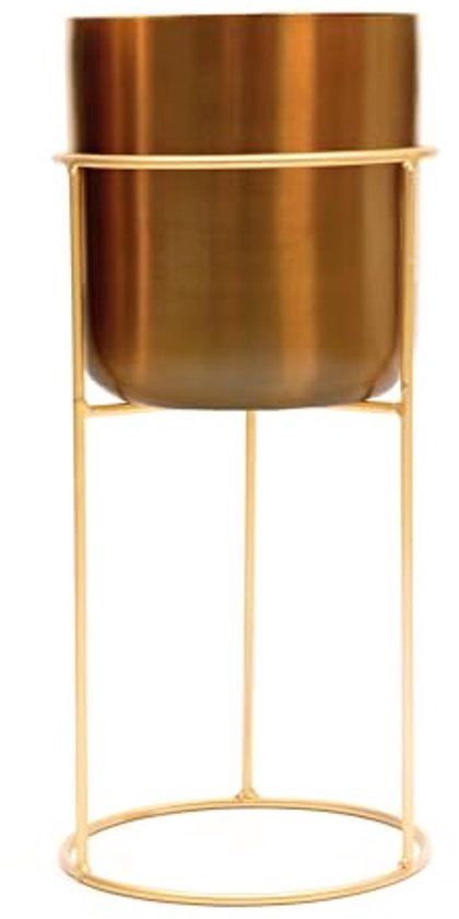 Olly & Rose Dunkelgoldener - Gebürsteter Metalltopf mit