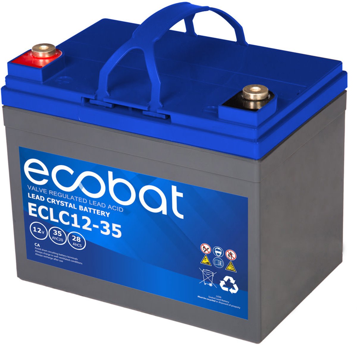 Ecobat - 35AH AGM accu voor uw scootmobiel (Ecobat) - 19.6 cm x 13.0 cm x 16.7 cm (LxBxH)