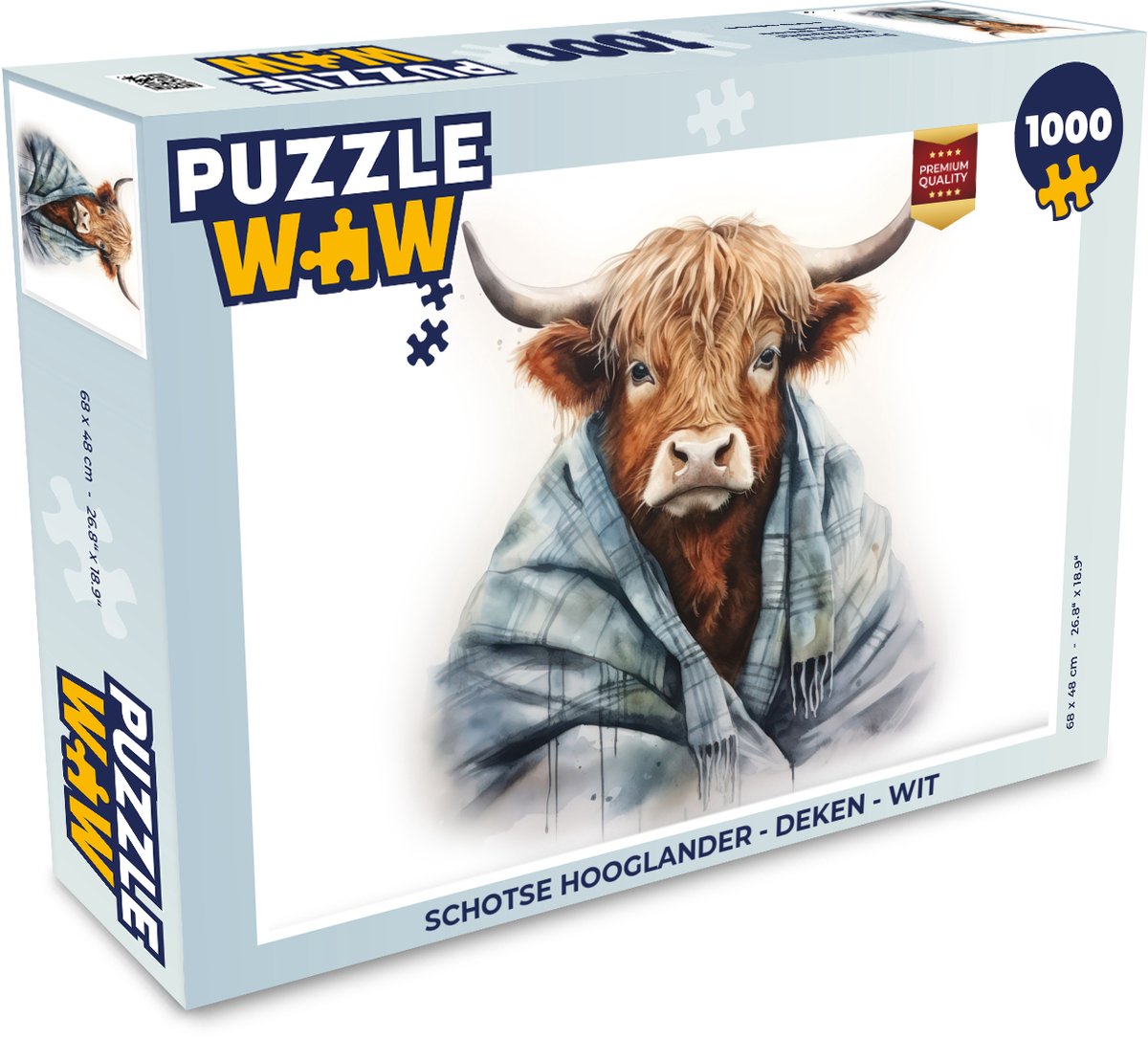 Schotse hooglander - Deken - Wit