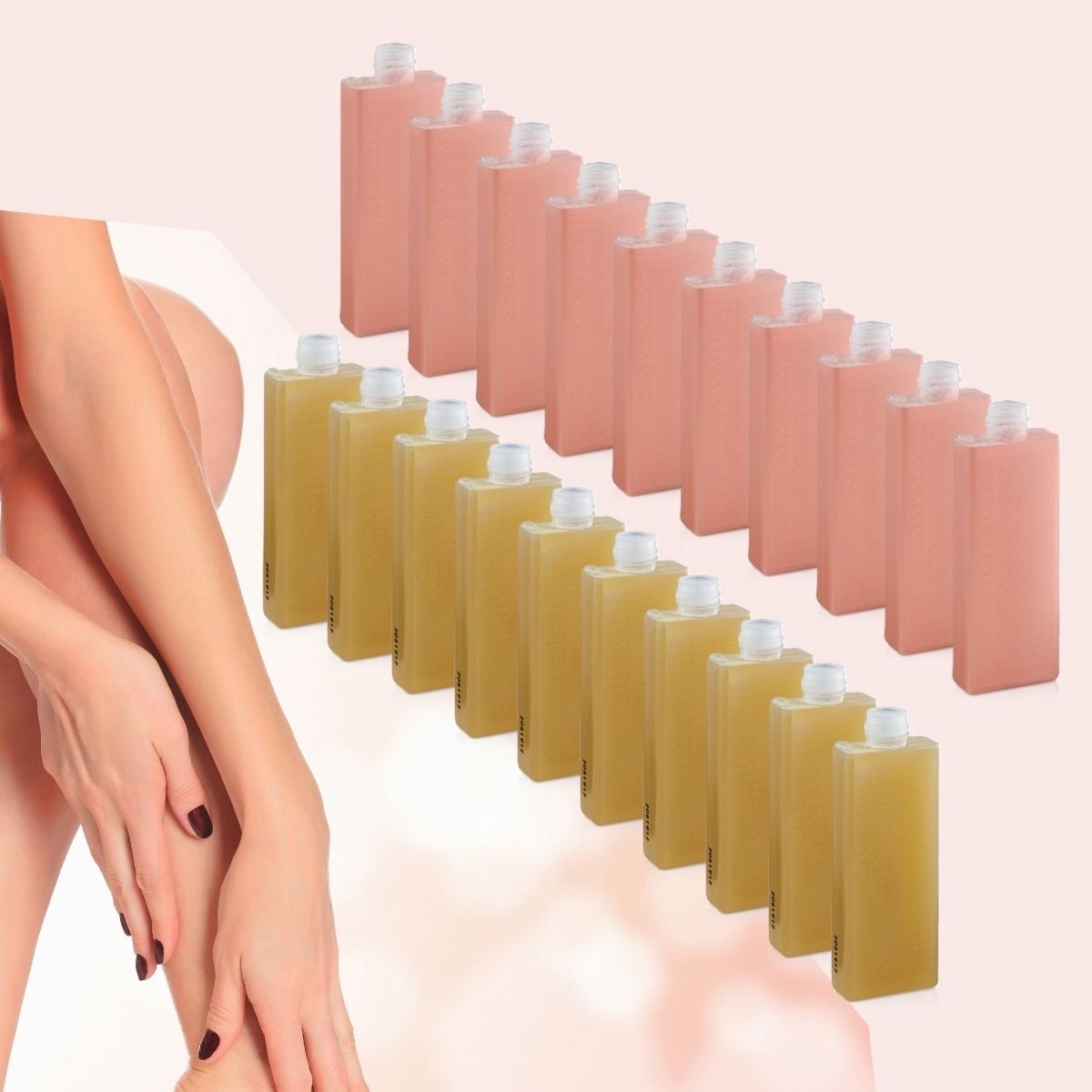 Grote Hars/Wax Navulling 75ml - 10x geel & 10x roze