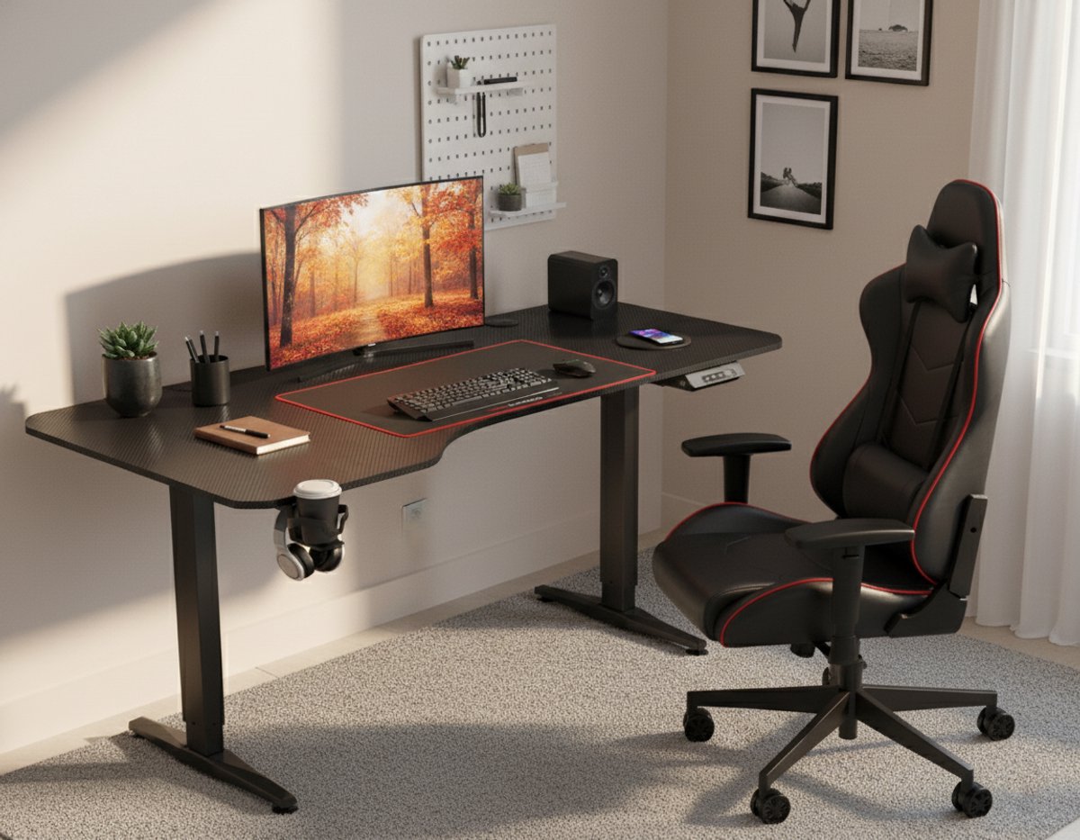 VDD VDD Gaming Desk 160x75 Zwart - afbeelding 3