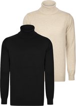 Felix Hardy Colturi - Trui 2 Pack - 100% Katoen Heren Beige-Zwart - M