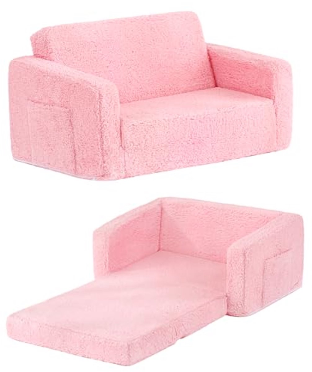 Image of 2-in-1 Opvouwbare Kinderbankstoel - Comfortabele Kinderslaapbank voor Speelkamers