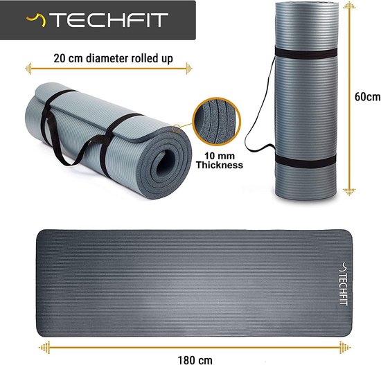 Extra Dikke Yogamat 180 x 60 cm - Antislip voor Fitness, Pilates, en Yoga — afbeelding 2