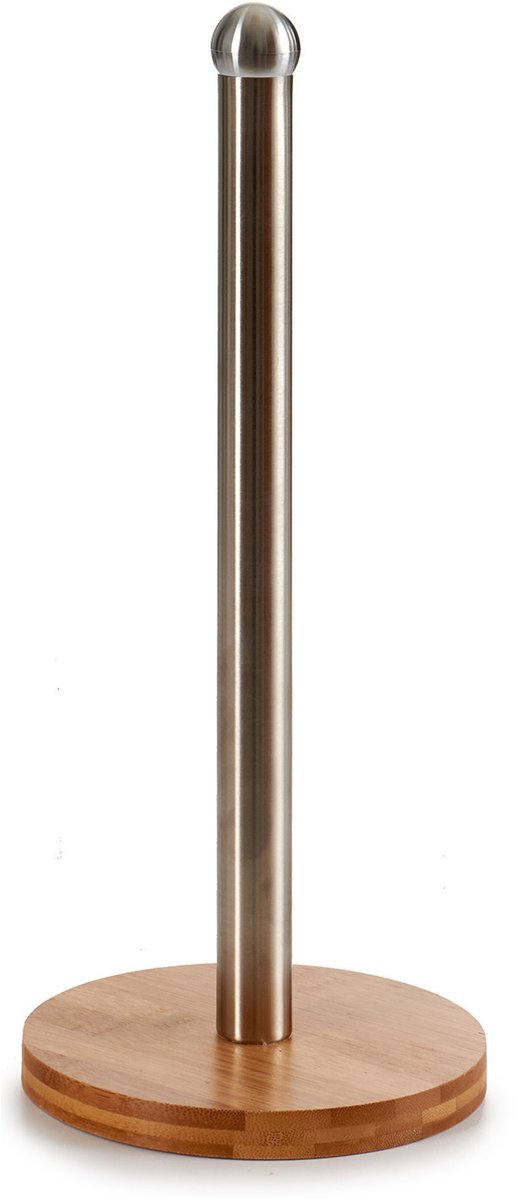 Kinvara keukenrolhouder - rond - Bamboe - 15 x 33 cm - Keukenpapier / keukenrol houders - hout