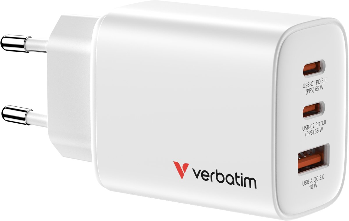 Verbatim Essentials GaN 65W Oplader