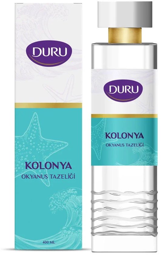 Duru Eau de Cologne – Ocean Fresh (Okyanus Tazeliği) – 400 ml – Verfrissende Kolonya – Handdesinfectie – Natuurlijke Frisheid