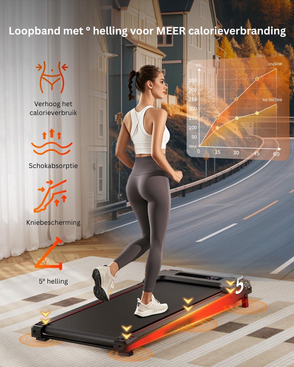 Afbeelding 3 van mavoa® Loopband inklapbaar - Hometrainer Elektrisch - Walking Pad Fitness - Zwart