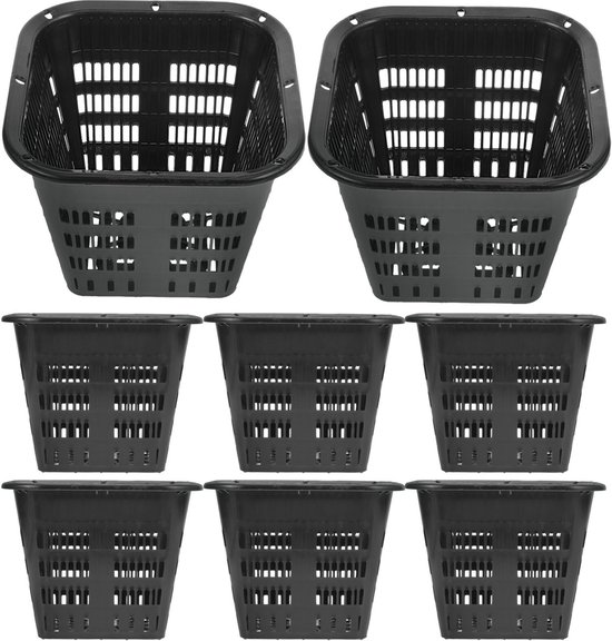 Lot de 8 paniers hydroponiques Supvox, paniers pour plantes de bassin, pots hydroponiques, pots de Garden , en plastique carré