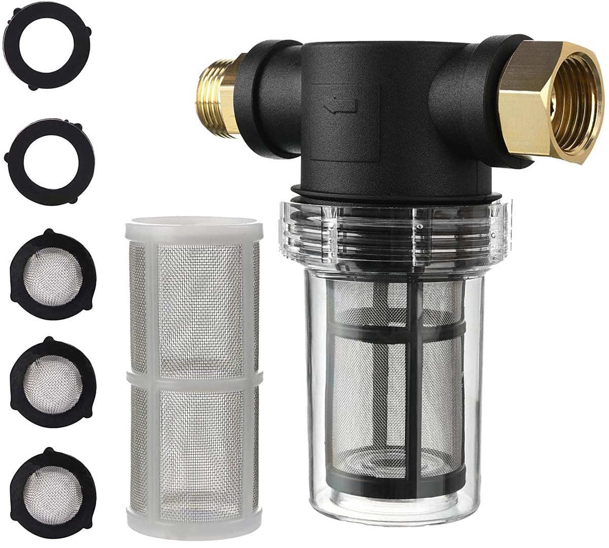 Clear Screen Cuvette Built-in Water Filter 40 Mesh for High Pressure Washer Garden House
