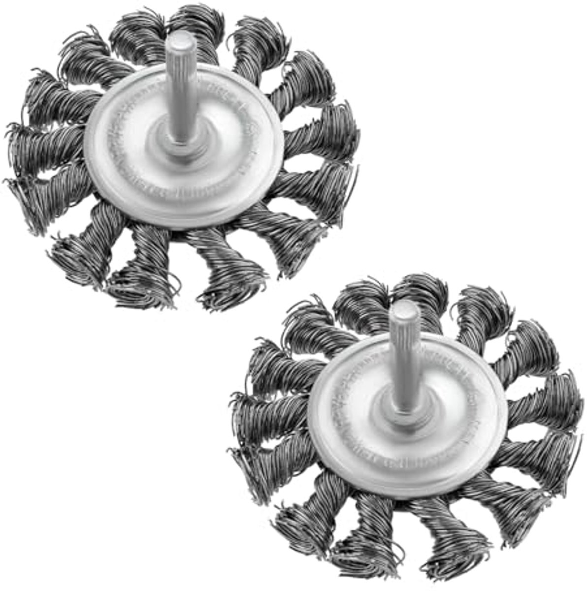 2pcs Twist Knot Wire Wheel Brush for Drill Shank Mounted 6mm Rotary Steel Twist-Knot Wheel Cup Brush 75mm for Rust Removal Corrosion Paint