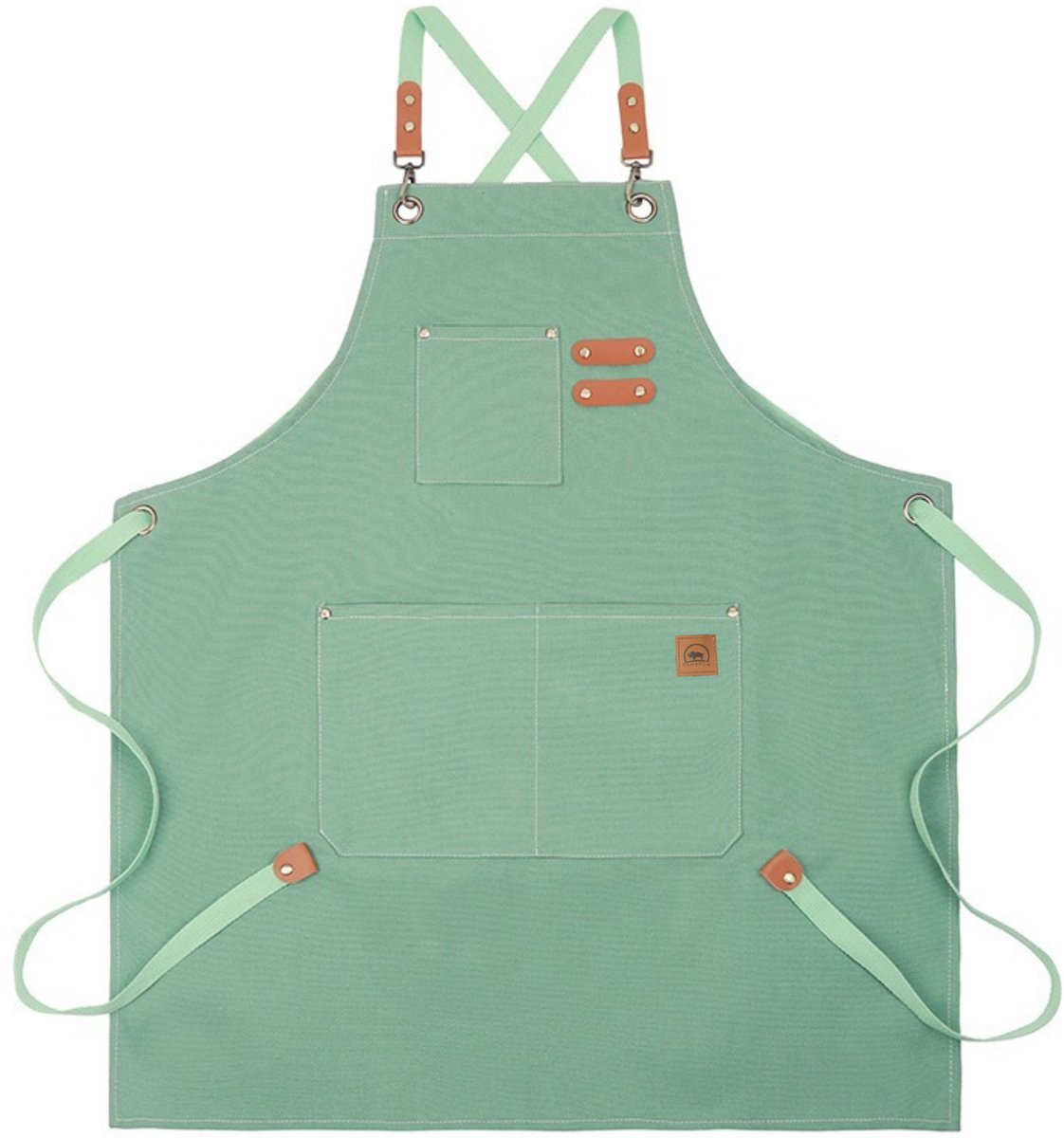 Tamarow Premium Keukenschort - Werk en BBQ Schort - Kookschort - Crossback - Mint