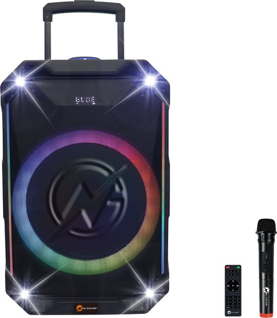 N-GEAR THE FLASH 1540 - Karaoke Speaker - 15" Woofer - Bluetooth - LED Lichtshow - Incl. Draadloze Microfoons — afbeelding 5