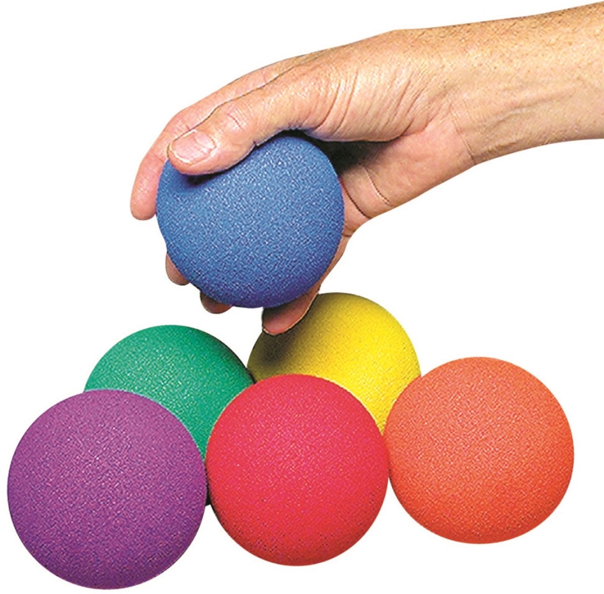 Spordas foam ballen set - No-Bounce Balls 6 kleuren speelplezier.