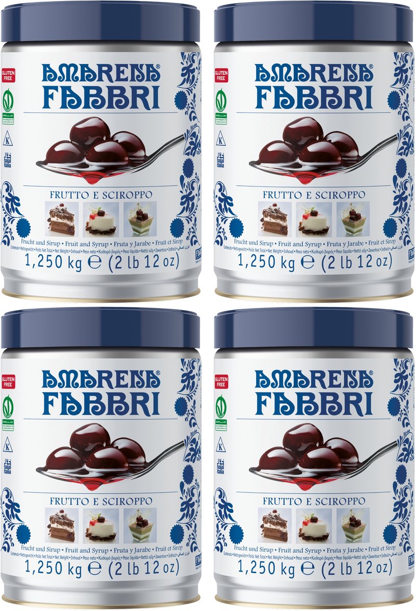 Set van 4 -Fabbri 1905 - Amarena Fabbri in blik 1.25kg