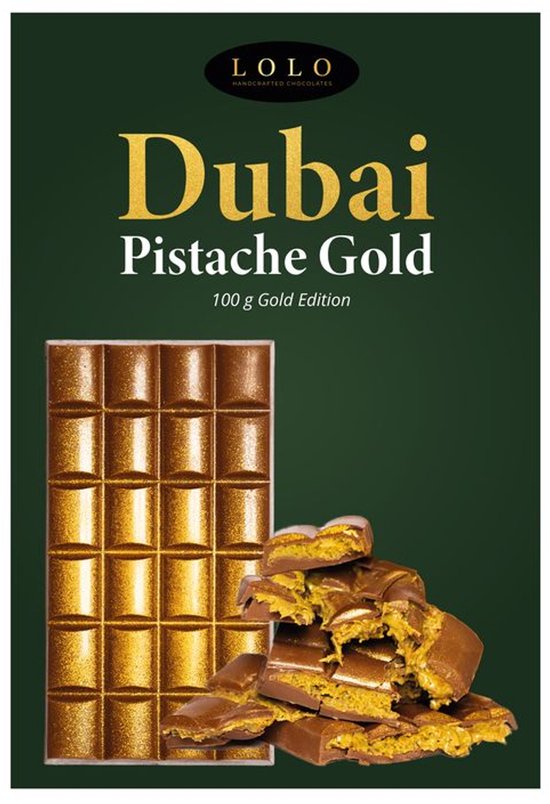 Chocolat de Dubaï 45% pistache fourré de kataifi croquant 100GRAM. Le Numéro 1 de TikTok/ Google