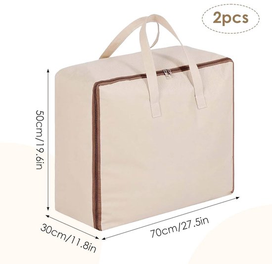 WRAPPYBAG Set van 10 Grote Opbergtassen – XXL Tassen voor Verhuizen & Reizen – Stevig, Dik & Waterafstotend – Met Versterkte Handvatten – Voor Kleding & Beddengoed – 75 x 36 x 38 cm