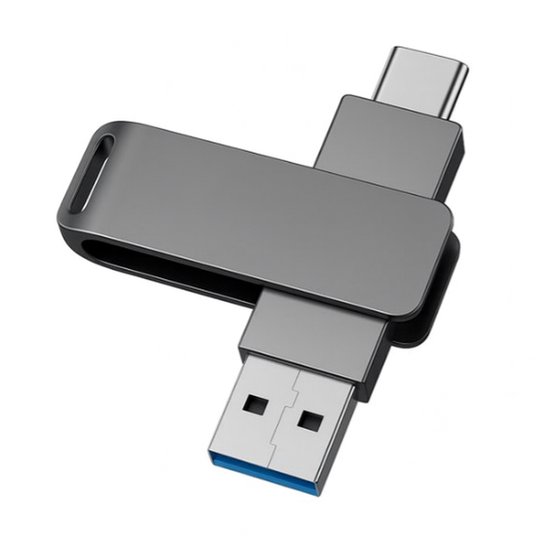 Rolio USB Stick 512 GB - USB-C En USB-A, 800 Mbps Snelle Transfer