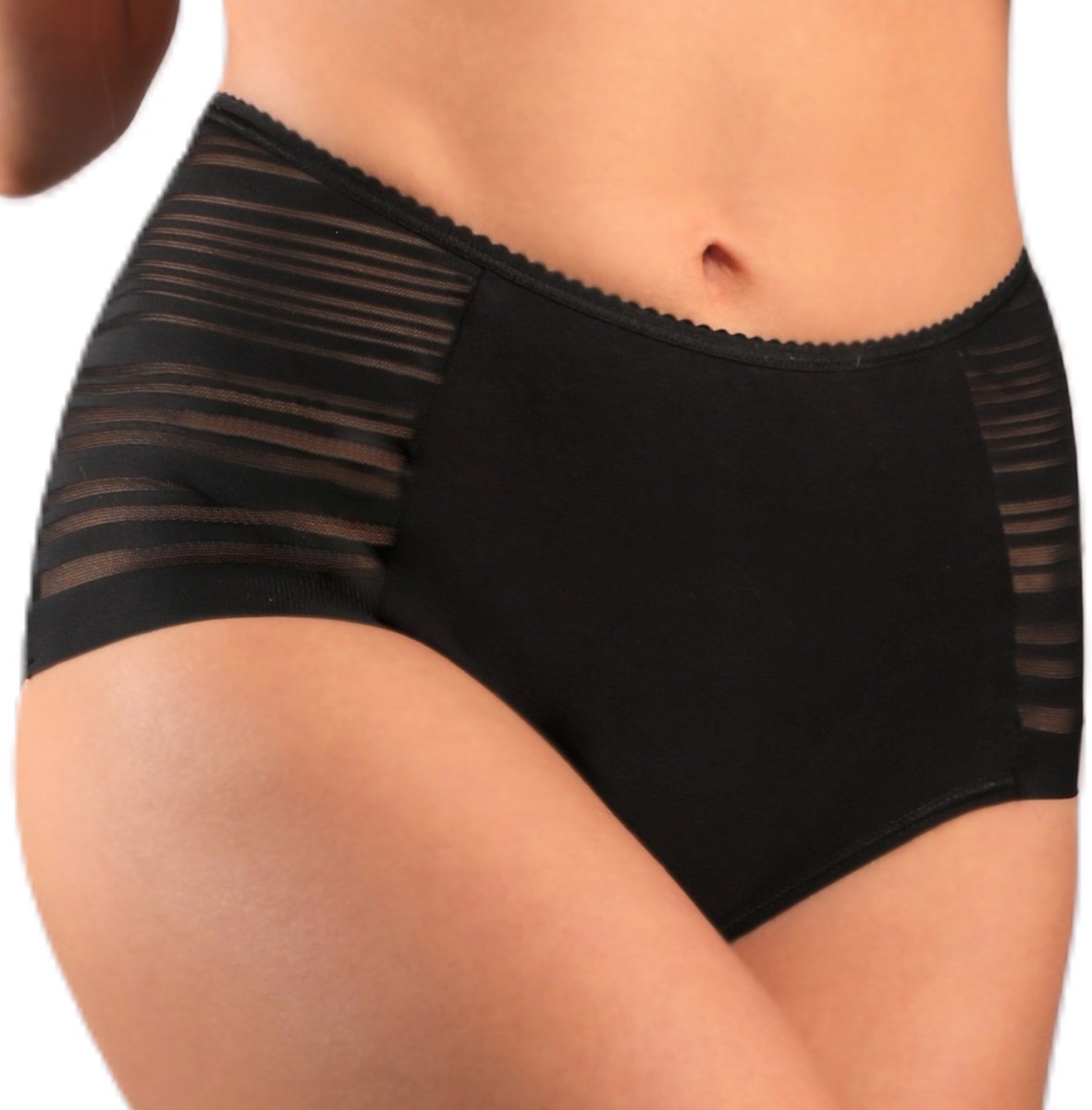 FUNNY DAY Dames Slip BENEDETTA - Zwart - Maat 3XL - Hoge taille