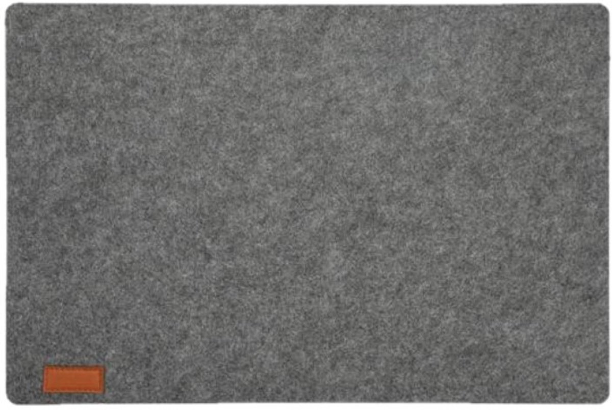 Cepewa Tafel placemats - vilt - grijs - 30 x 45 cm - met ronde hoeken - Diner - ontbijt