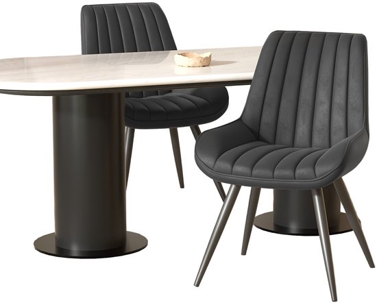 Eetkamerstoel Gestoffeerde Stoel Accentstoel Keukenstoel Met Weerstandswielen En Afneembare Overtrek 47 X 605 X 98 Cm Grijs