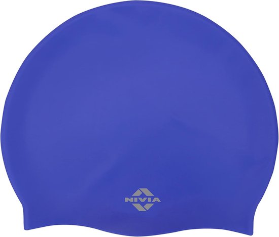 Bonnet de bain classique Nivia pour hommes et femmes (Blauw, taille unique – élastique) | Matériau – Siliconen | Bonnet de bain pour Cheveux longs | Couverture de piscine | Capote de natation imperméable | Bonnet de bain