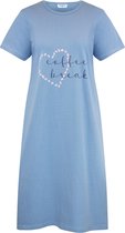 GAUBERT® Essential Dames Nachthemd Korte Mouw - Premium Gekamd Katoen - Coffee Break - Baby Blauw - Maat M - GB-6807