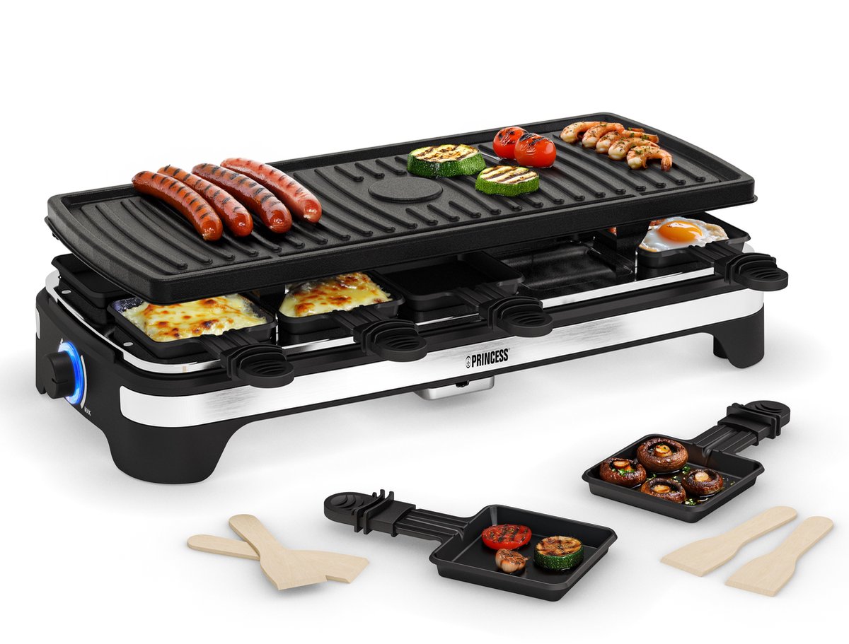 Princess 01.162650.01.001 raclette 10 persoon/personen 1500 W Zwart