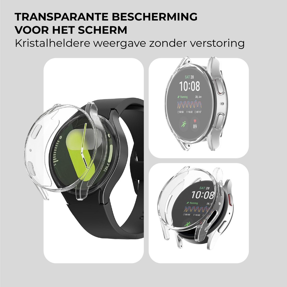 Strap-it TPU case - transparant bescherm hoesje geschikt voor Samsung Galaxy Watch 4 40mm / Galaxy Watch FE - doorzichtige beschermhoes voor Samsung Galaxy Watch 4 40mm