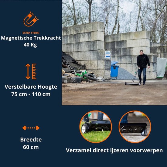 Magnetar Pro Magneetbezem - Magnetische veegmachine - Metalen opvegen - Neodymium magneet - Binnen en Buiten van Magnetar — afbeelding 4