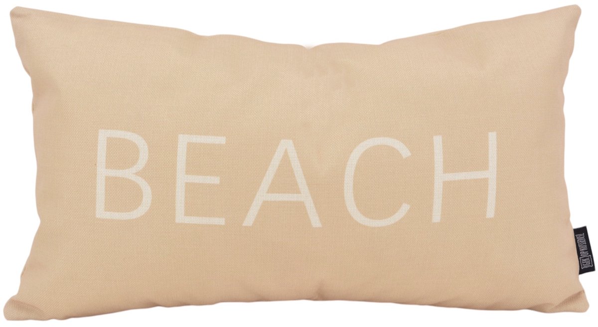 Gek op Kussens! Beach Kussenhoes | 30x50 cm | Katoen/Linnen beige-creme