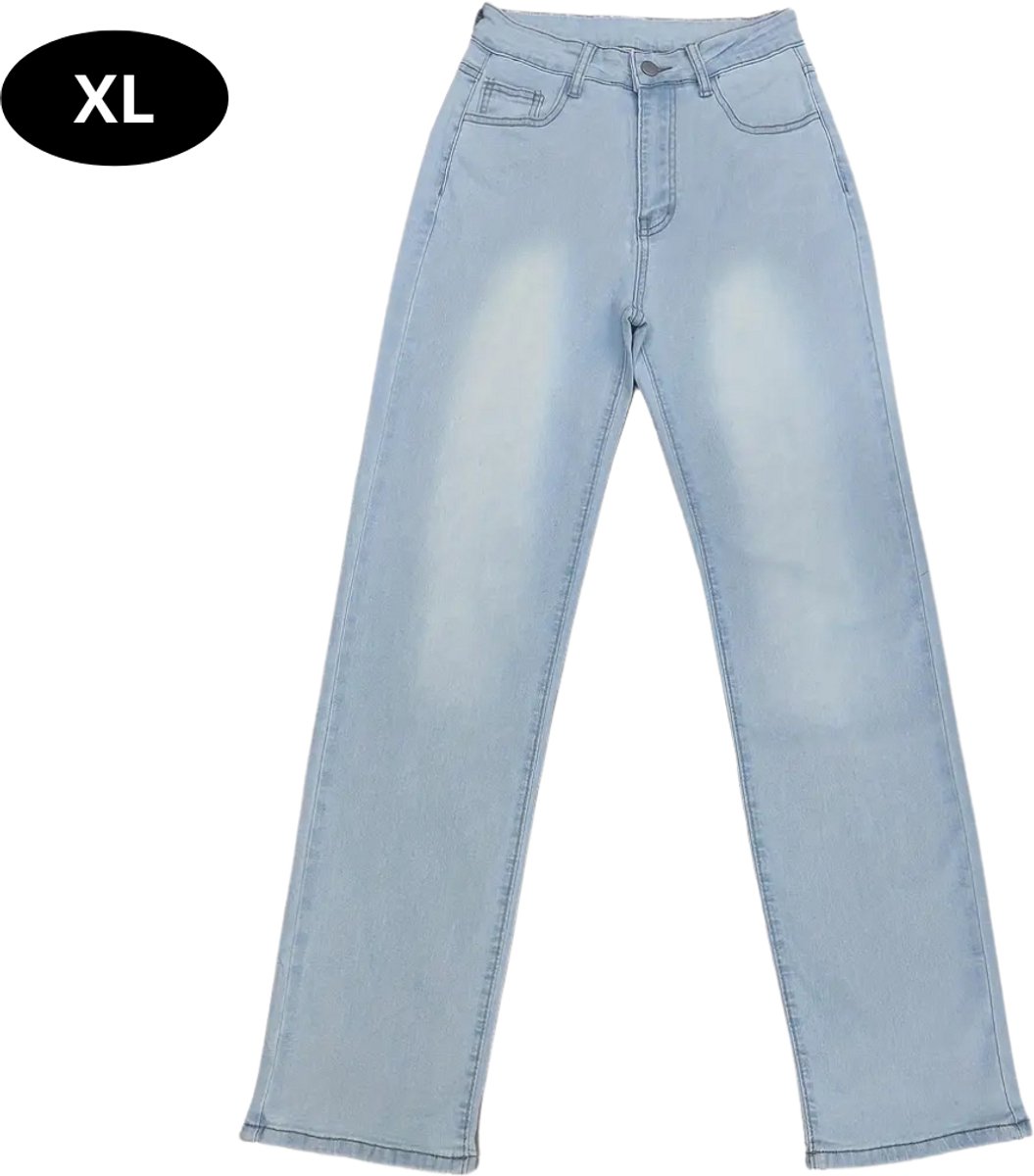 Nivard Lange Broek Dames Spijkerbroek Broeken Spijker Pants Jeans Trouser Stretch High Waisted Straight Leg – Lichtblauw