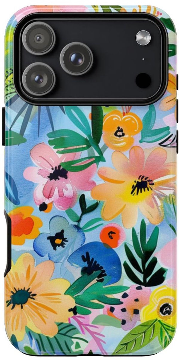 Aquarel Bloemenpatroon – Telefoonhoesje Geschikt voor iPhone 17 Pro Max