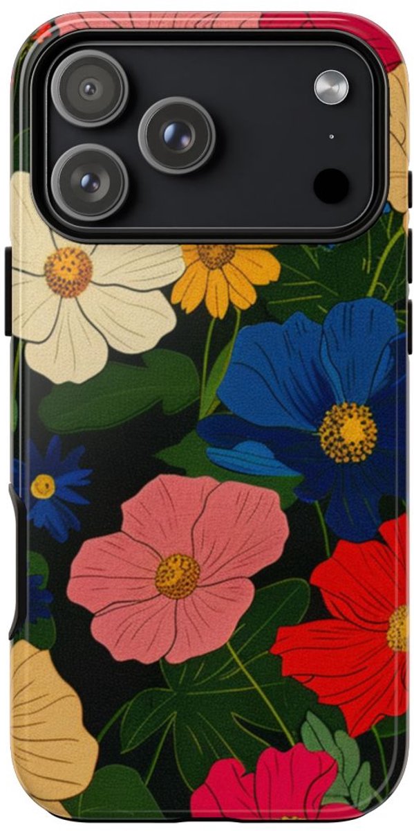 Kleurrijk Bloemenpatroon – Telefoonhoesje Geschikt voor iPhone 17 Pro Max